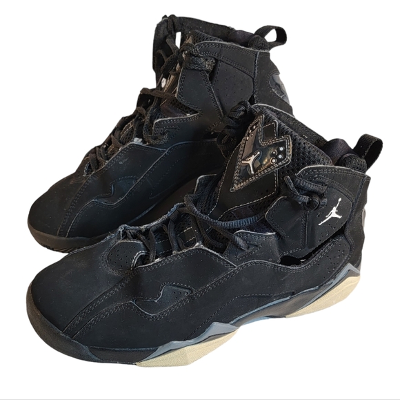 Nike Air Jordan True Flight 343795-010 Black Basketball Shoes Sneakers Boys 7Y - Picture 3 of 11